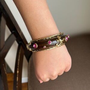 Dominique Aurientis Elegant Gold and Pink Bracelet